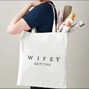 Wifey tote fiancé tote bag